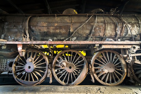 Old rusty steam locomotive