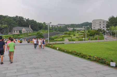 SEOUL, SOUTH KOREA - AUGUST 2012 - Ewha Womans University view of Campus Complex (ECC).のeditorial素材