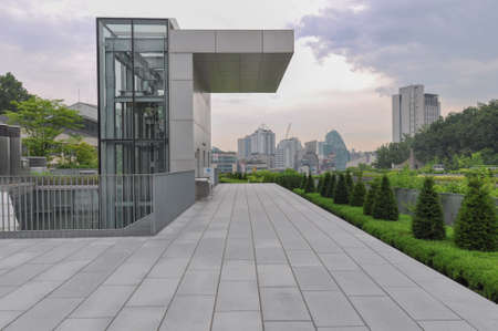 SEOUL, SOUTH KOREA - AUGUST 2012 - Ewha Womans University view of modern Campus Complex (ECC) elevator by french architect Dominique Perrault Architecture.のeditorial素材