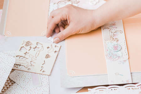 Scrapbooking for wedding or other festive decorations .の写真素材