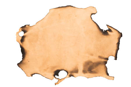 Old paper isolated on white backgroundの写真素材