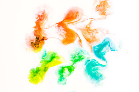 Coloring ink flowing and mixing in milk texture. background image.