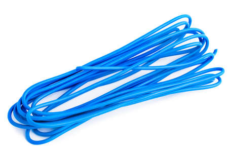 electric blue wire isolated on white background