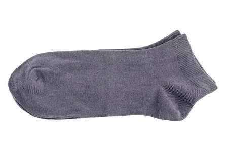 Grey short socks isolated on white background.