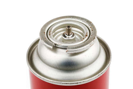 Camping gas cartridge isolated on white background.の写真素材