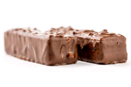 waffle chocolate dessert on a white isolated backgroundの写真素材