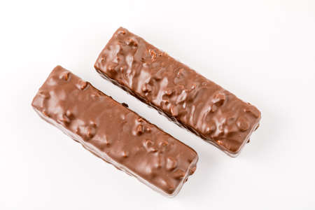 waffle chocolate dessert on a white isolated background