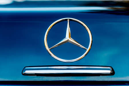 Russia, Tambov, 10.20: Mercedes Benz logo close-up. Mercedes-Benz is a German automobile...
