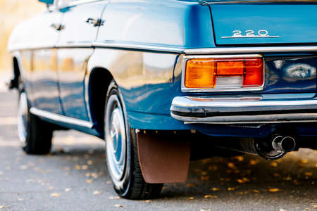 Russia, Tambov, 10.10.2020: Mercedes Benz with the rear of the car. Mercedes-Benz is a German automobile manufacturer.のeditorial素材