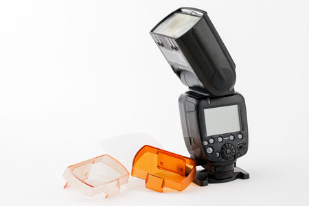 flash or portable flash on a white isolated background.