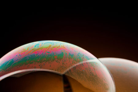 Half of a soap bubble, an abstract semicircle background. The model of the cosmos or the planets.