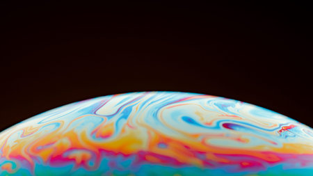 Half of a soap bubble, an abstract semicircle background. The model of the cosmos or the planets.