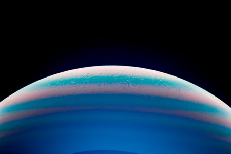 Half of a soap bubble, an abstract semicircle background. The model of the cosmos or the planets.の写真素材