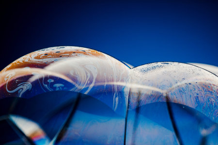 Half of a soap bubble, an abstract semicircle background. The model of the cosmos or the planets.