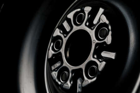 The black element of the car disk. Car wheel close-upの写真素材