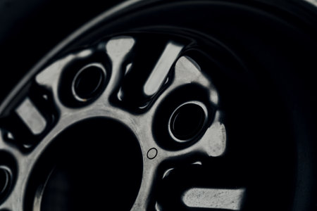 The black element of the car disk. Car wheel close-upの写真素材