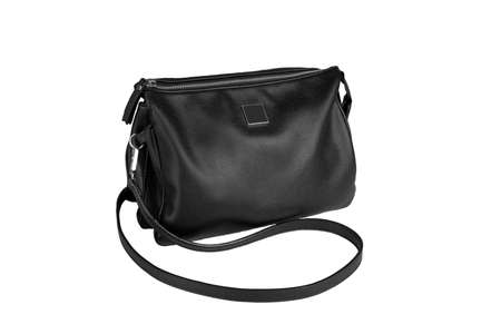 black woman leather handbag isolated on white background.の写真素材