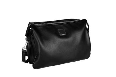 black woman leather handbag isolated on white backgroundの写真素材