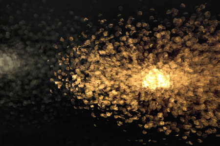 Gold and white color bokeh abstract lights backgroundの写真素材