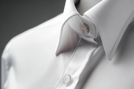 Men's white shirt with a button  white collar shirt formal office wear dress code suit classy generated aiの素材