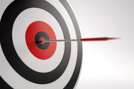 Target with red arrow on white background goal Success concept win dart generated aiの素材