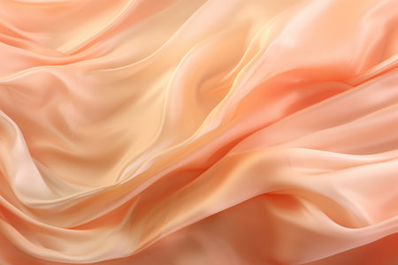Close up of beige silk material, created using generative ai technology. Fabric, texture and colour concept digitally generated image.の素材