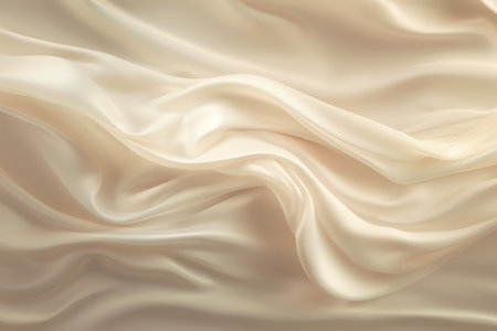 Close up of beige silk material, created using generative ai technology. Fabric, texture and colour concept digitally generated image.の素材