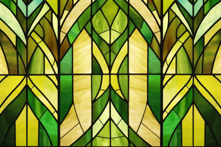 Green glass pattern, created using generative ai technology. Colours, pattern, material and abstract concept digitally generated image.の素材