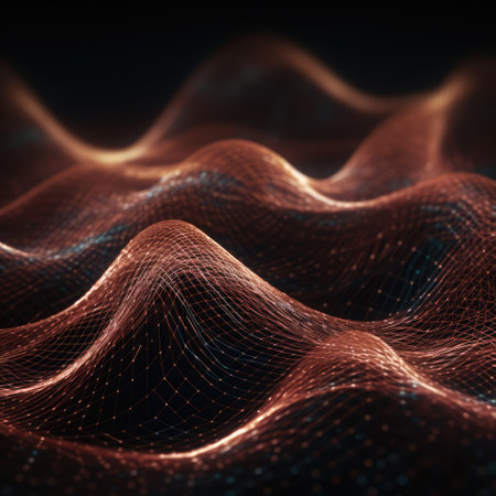 Abstract brown wavy lines and curves background, created using generative ai technology. Abstract, colour and shape concept digitally generated image.の素材