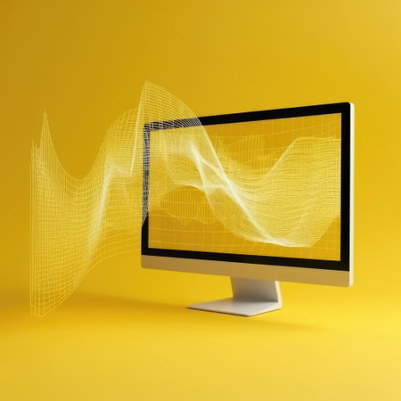 Digital data processing over computer screen, created using generative ai technologyの素材