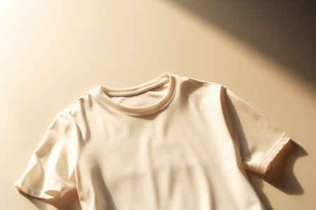 White tshirt with copy space on white background, created using generative ai technologyの素材