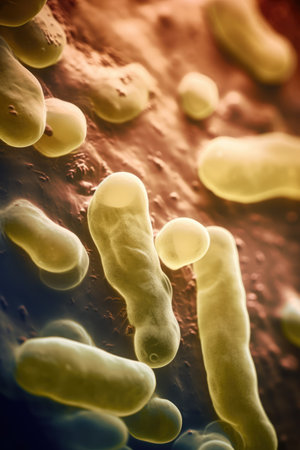 Multiple bacteria cells over shapes, created using generative ai technologyの素材