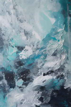 Close up of white and blue paints background, created using generative ai technology. Paint, pattern, colours and background concept digitally generated image.の素材