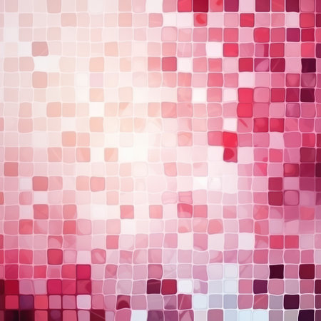 Close up of multi coloured mosaic background, created using generative ai technology. Mosaic, tiles, pattern, colours and background concept digitally generated image.の素材
