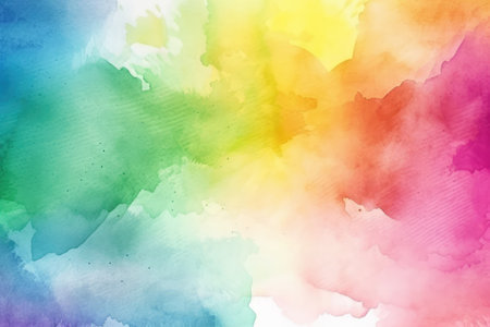 Close up of multi coloured watercolour paints background, created using generative ai technology. Paint, pattern, colours and background concept digitally generated image.の素材