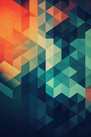 Close up of multi coloured mosaic background, created using generative ai technology. Mosaic, tiles, pattern, colours and background concept digitally generated image.の素材