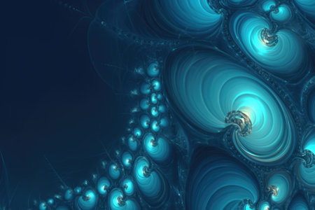 Abstract pattern in metallic blue background, created using generative ai technology. Colour, shape, pattern concept digitally generated image.の素材