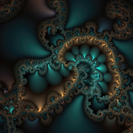 Abstract pattern in yellow and blue background, created using generative ai technology. Colour, shape, pattern concept digitally generated image.の素材