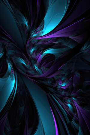 Abstract pattern in purple and blue background, created using generative ai technology. Colour, shape, pattern concept digitally generated image.の素材