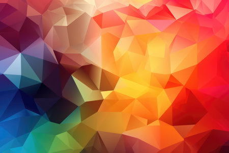Colourful polygon background, created using generative ai technology. Abstract background, shapes, pattern, digitally generated image.の素材
