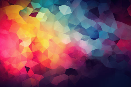Colourful polygon background, created using generative ai technology. Abstract background, shapes, pattern, digitally generated image.の素材