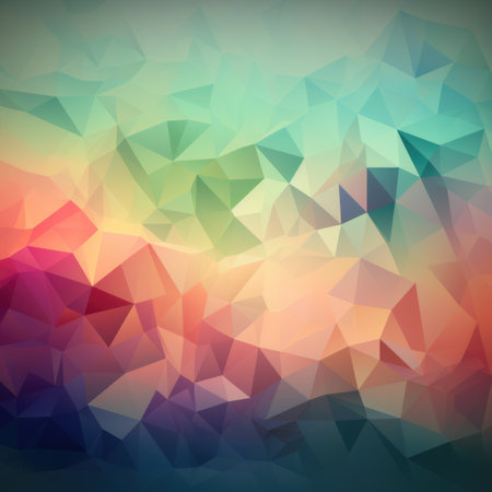 Colourful polygon background, created using generative ai technology. Abstract background, shapes, pattern, digitally generated image.の素材