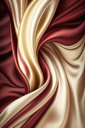 Colourful silk shiny and crumpled fabric textures, created using generative ai technology. Luxury clothes, fashion and fabric background.の素材