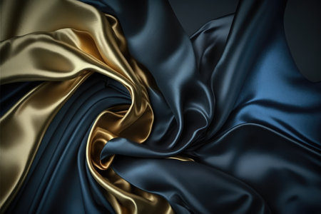 Colourful silk shiny and crumpled fabric textures, created using generative ai technology. Luxury clothes, fashion and fabric background.の素材