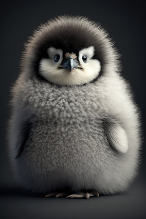 Penguin looking at the camera, created using generative ai technology. animals and antarctica concept.の素材