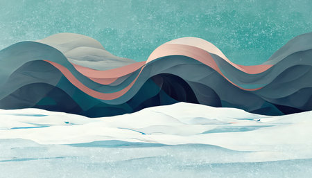 Image of landscape with colorful mountains and sky. Abstract background, landscape, colour and pattern concept.の素材