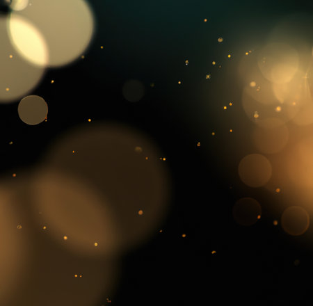 Composition of light spots on black background, created using generative ai technology. Abstract background and pattern concept digitally generated image.の素材