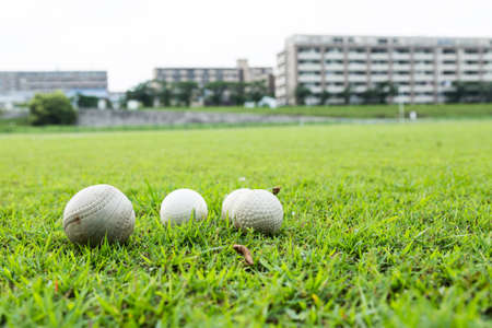 ball on the fieldの写真素材