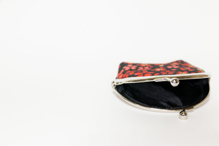 wallet and coins on white background