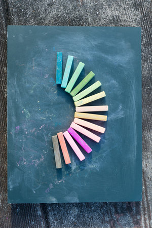 Blackboard with color chalk